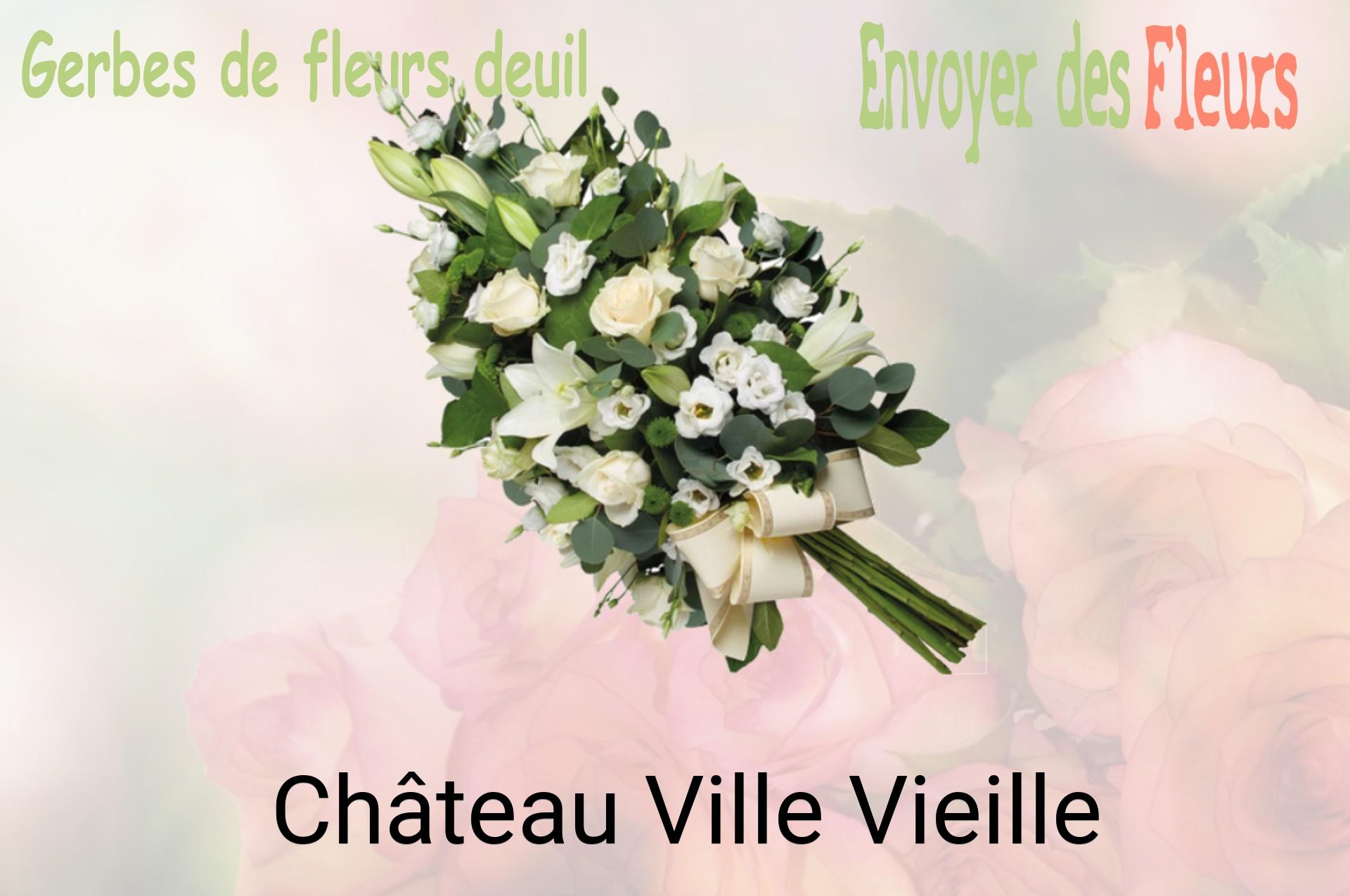 Gerbe de fleurs de deuil livrée à Château-Ville-Vieille